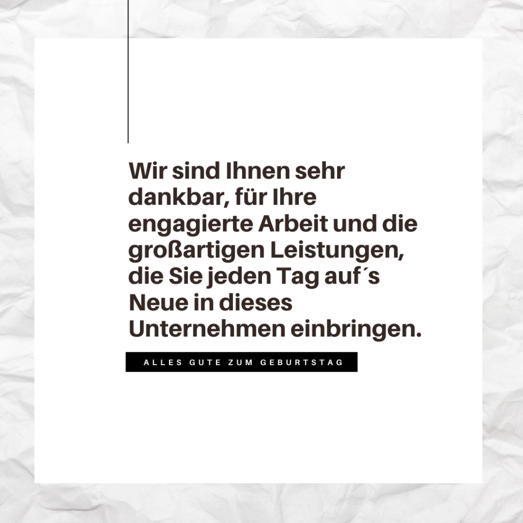 Geburtstagswünsche für Mitarbeiter