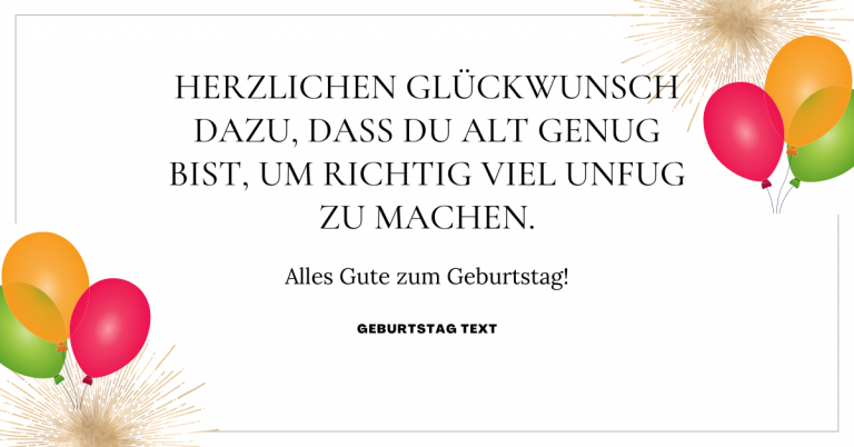 Glückwünsche zum 18 Geburtstag