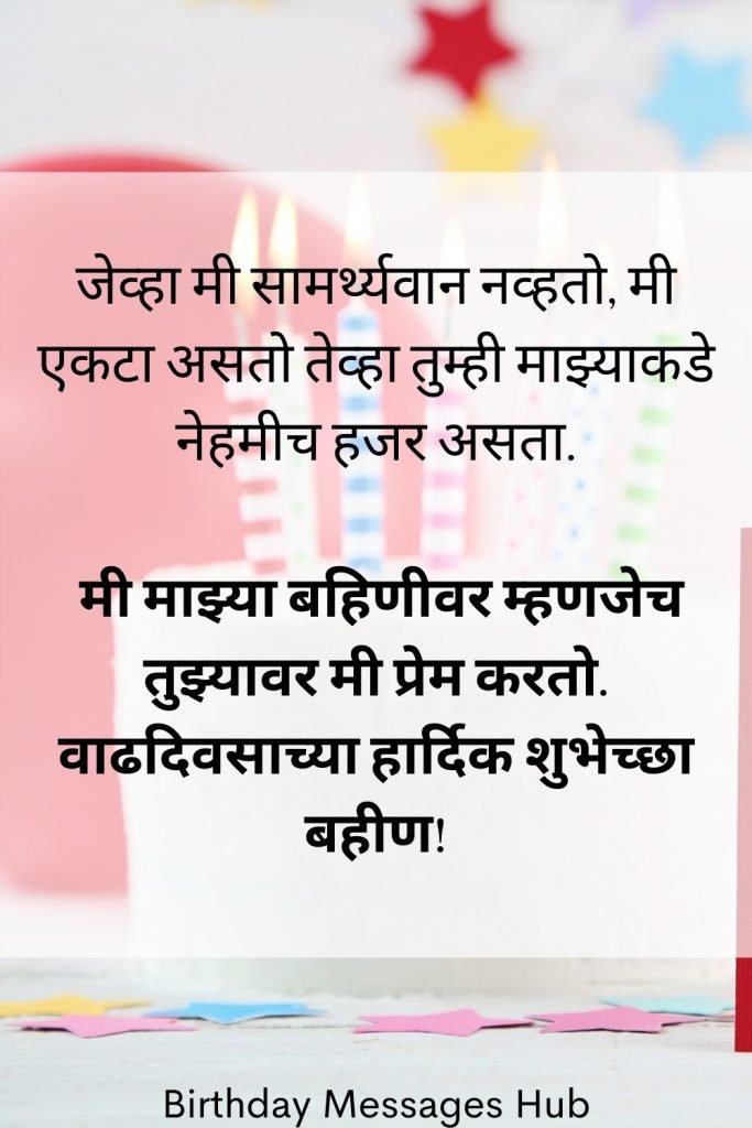 Birthday Messages in Marathi for Sister